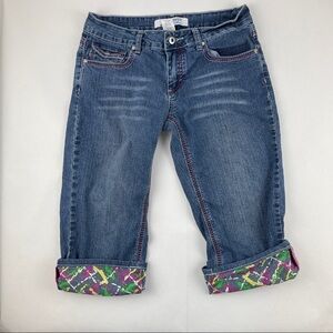 Piper & Blue Jeans Girls Size 7 Crop Blue Denim Rolled Hem